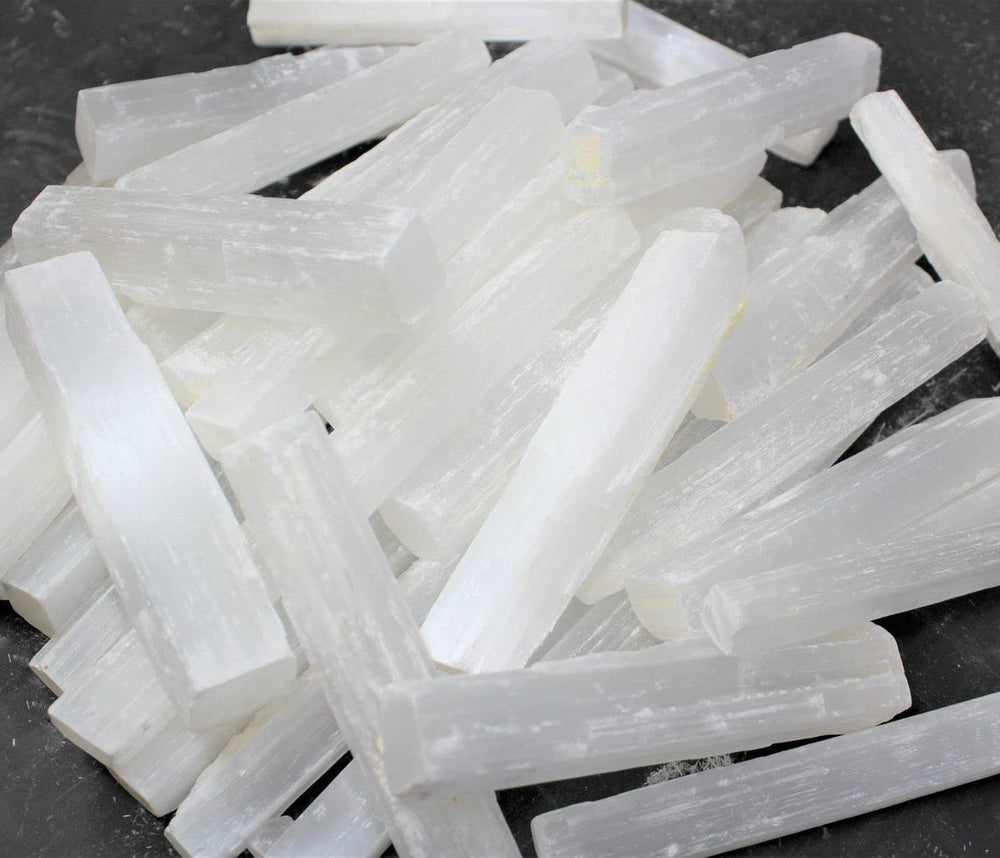 Pachamama Essentials selenite stick 3-5 inches clears energy in any space
