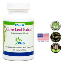 Pacific Health Sciences organic olive leaf 100mg package with capsules for daily use.