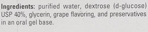 Paddock Laboratories grape glucose gel tubes packaging shows three-dose pack