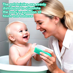 PAKENYESHA soft sponge brush for thorough cleaning during bath time.