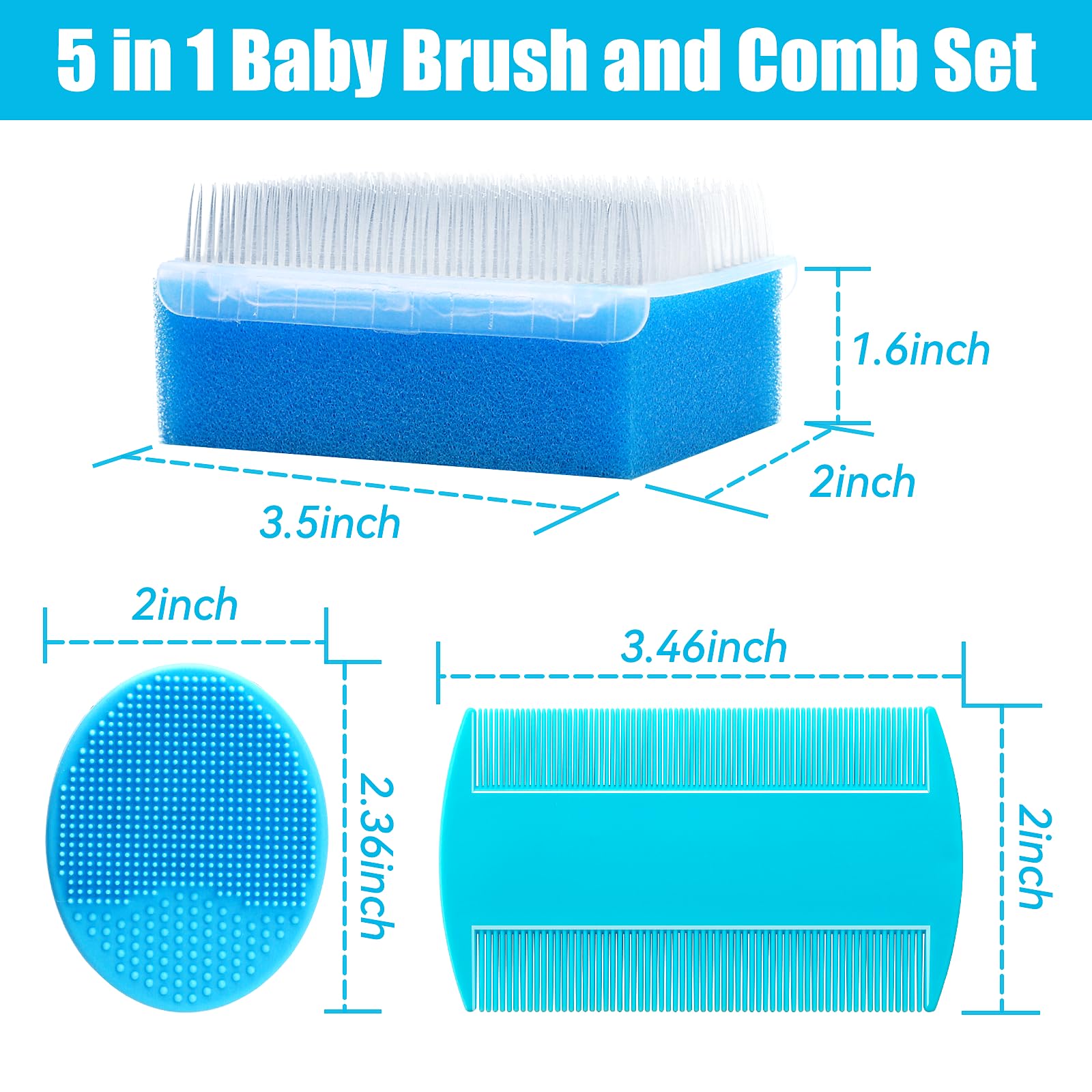 PAKENYESHA soft bristle brush blue highlighting calming touch during baby bath time