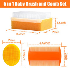 PAKENYESHA soft bristle brushes for soothing bath time and cradle cap cleaning.