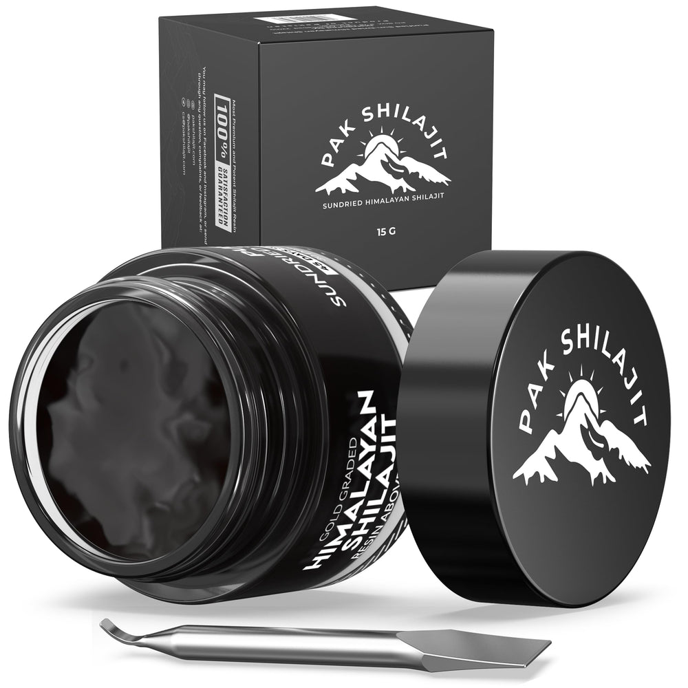 PakShilajit Gold Graded Shilajit bottle shows premium resin for daily energy support
