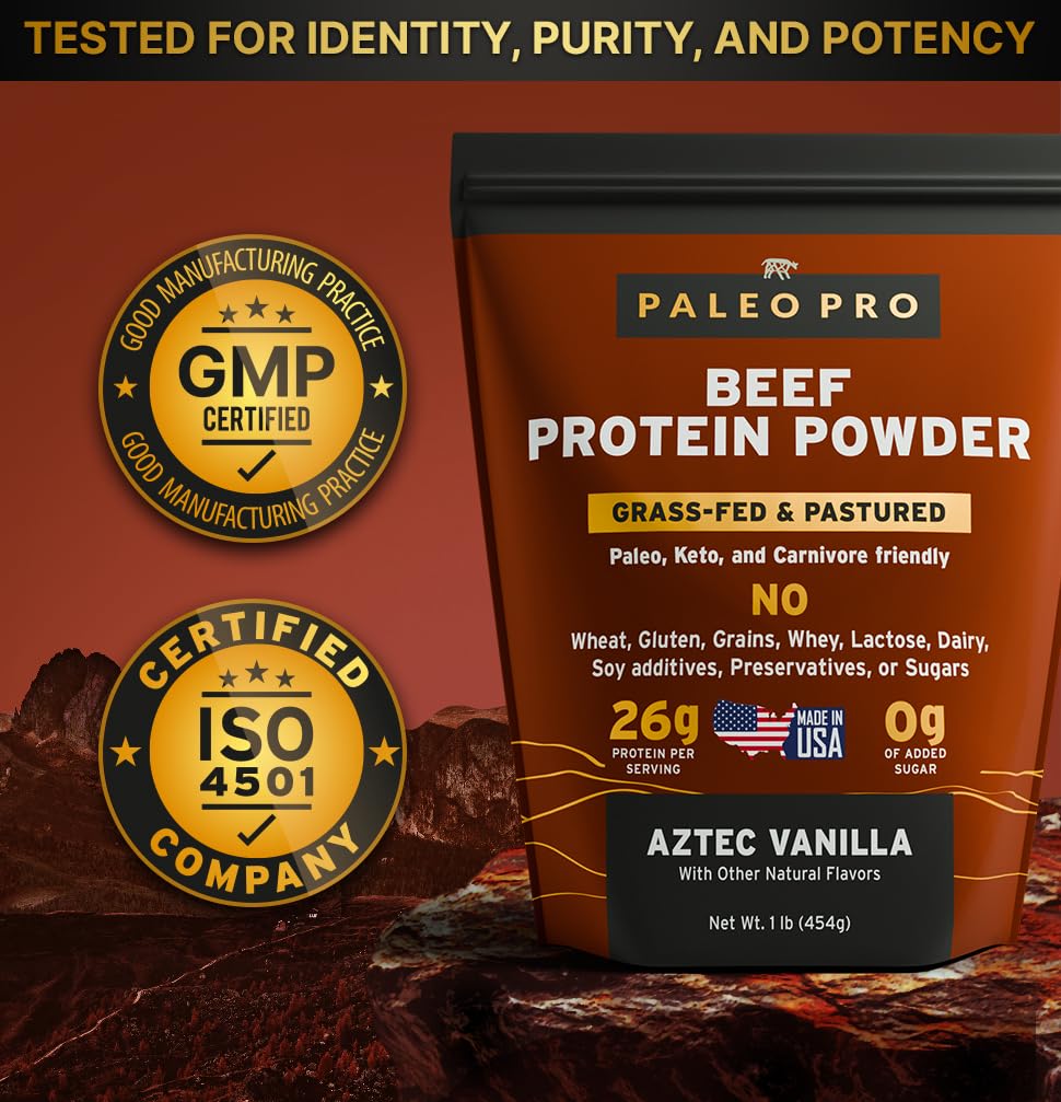 Paleo Pro 26G label ingredients shows no added sugars or artificial additives