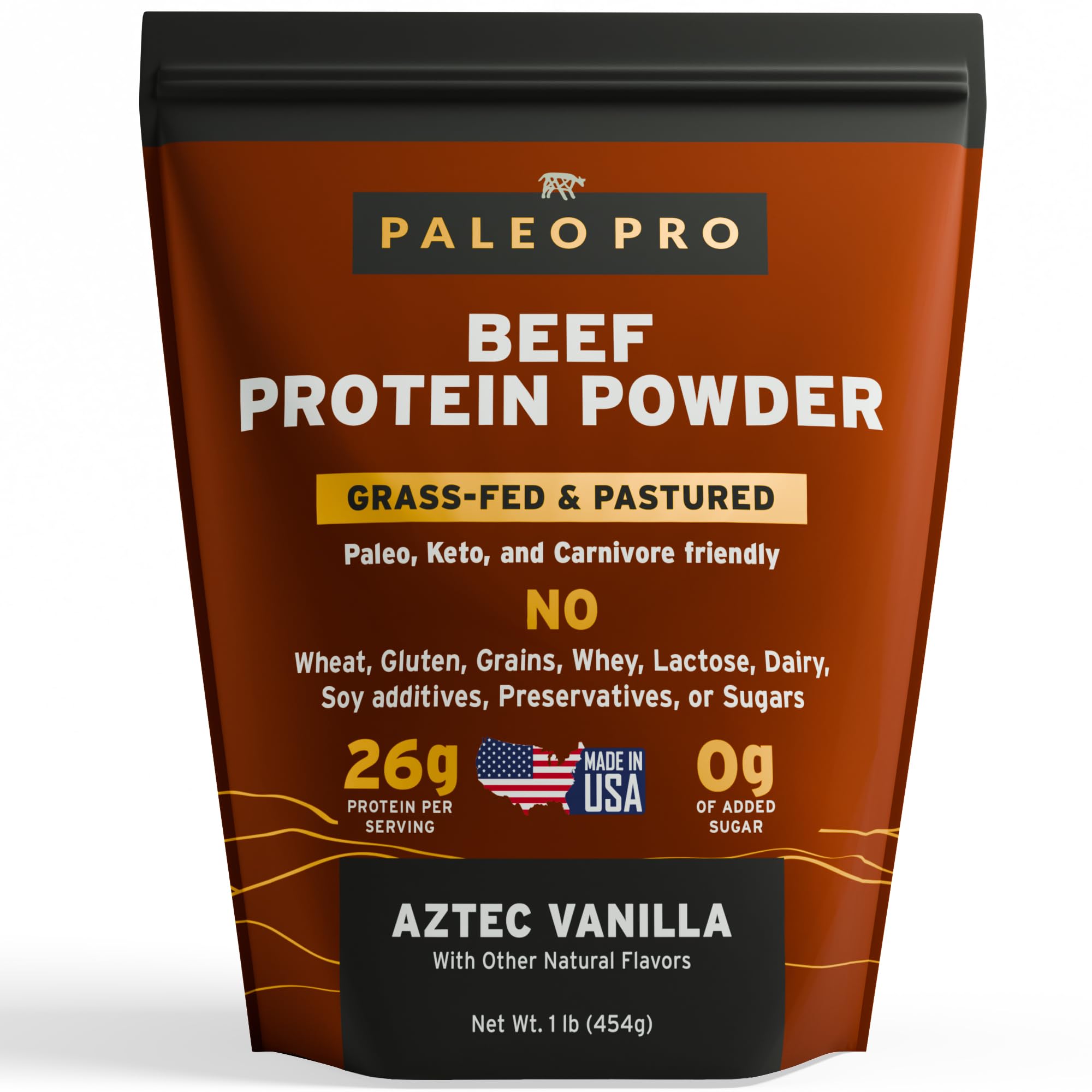 Paleo Pro 26G beef protein powder tub vanilla smooth protein base for paleo and keto