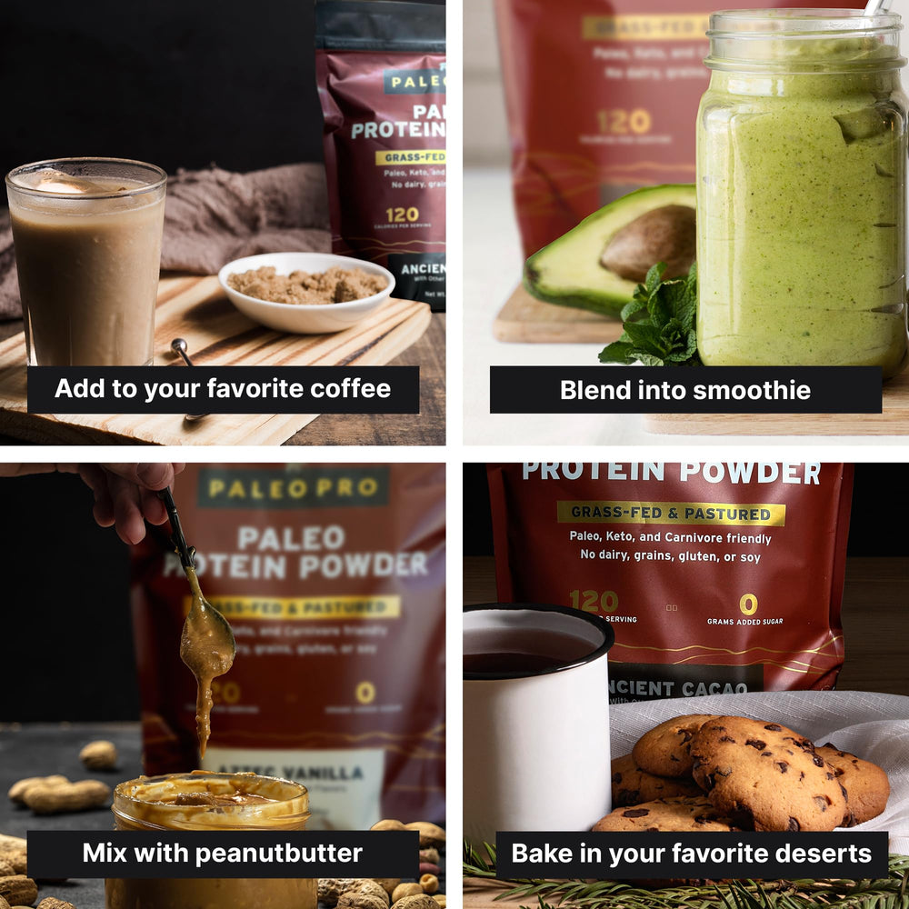 Paleo Pro egg and beef ingredients label, natural clean protein source