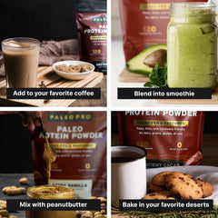Paleo Pro egg and beef ingredients label, natural clean protein source