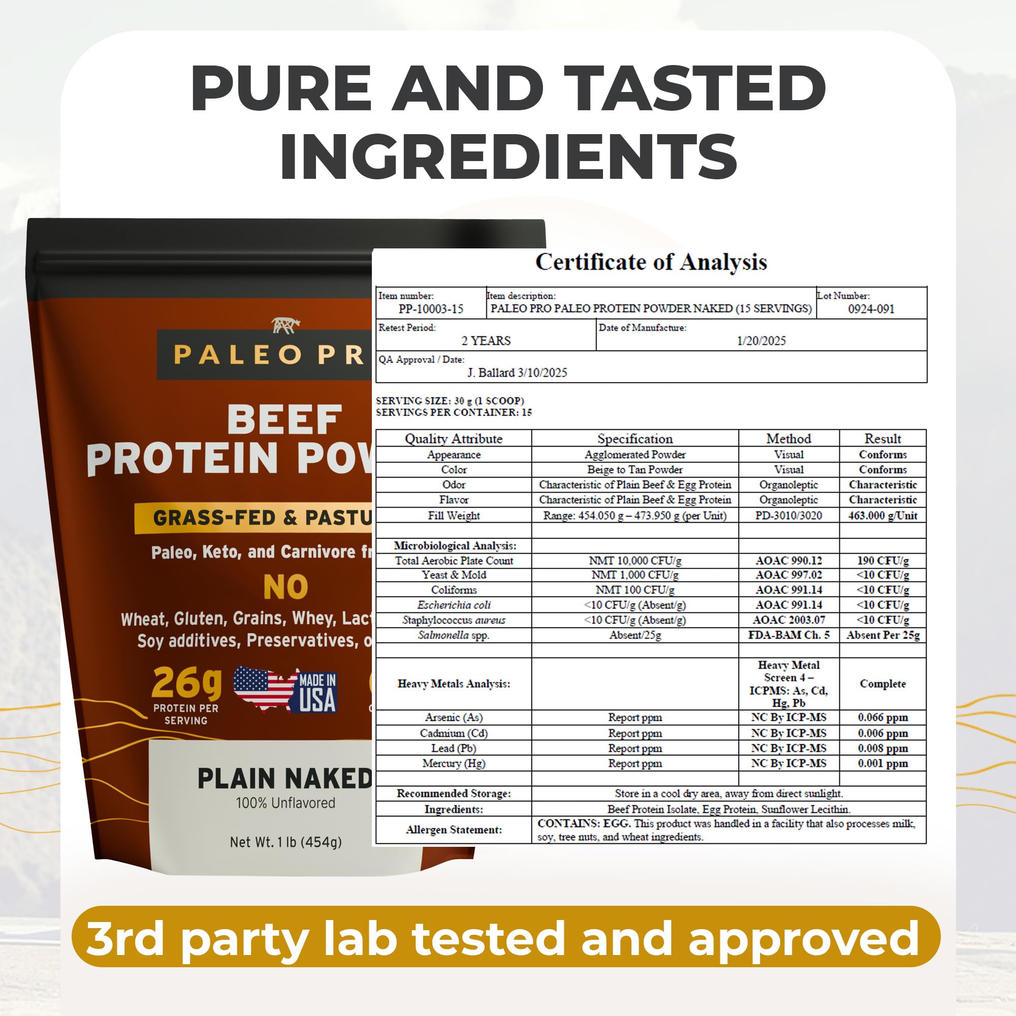 PaleoPro powder scoop in a shaker for easy mixing