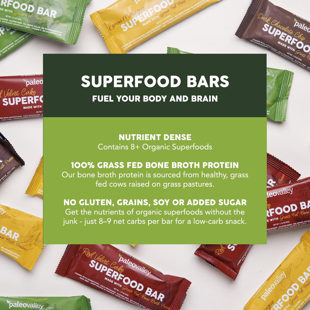 Paleovalley Bars allergen-free packaging emphasizing gluten-free and non-GMO