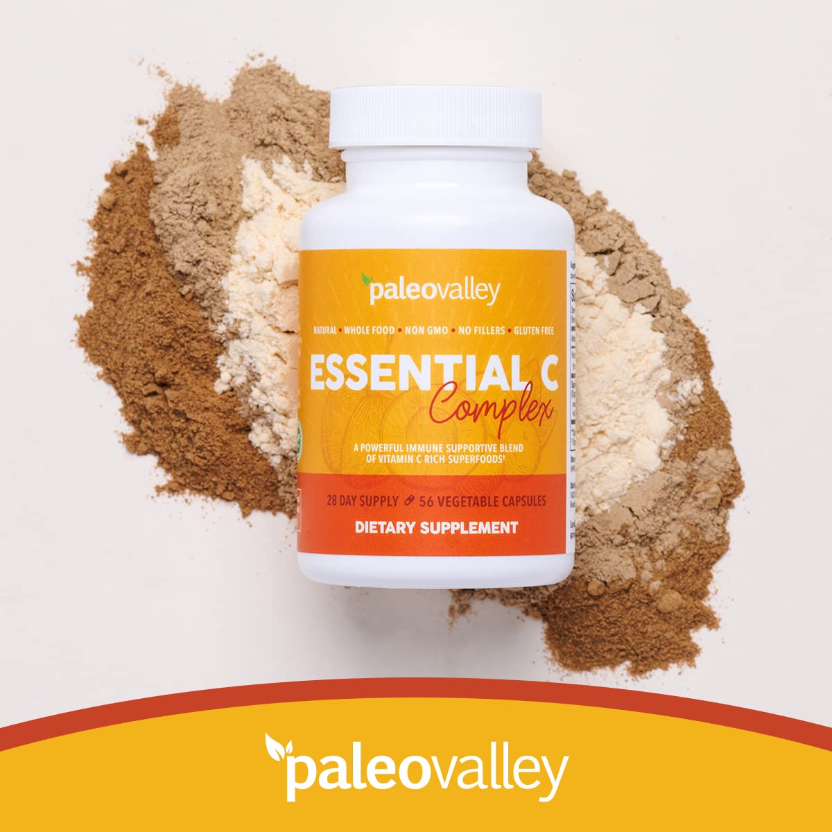 Paleovalley Essential C Complex USA-made bottle on display