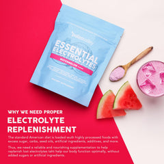 Close-up of Paleovalley Essential Electrolytes label with no sugar added claim