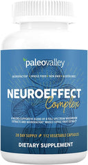 Paleovalley NeuroEffect capsules in bottle for daily focus and energy.