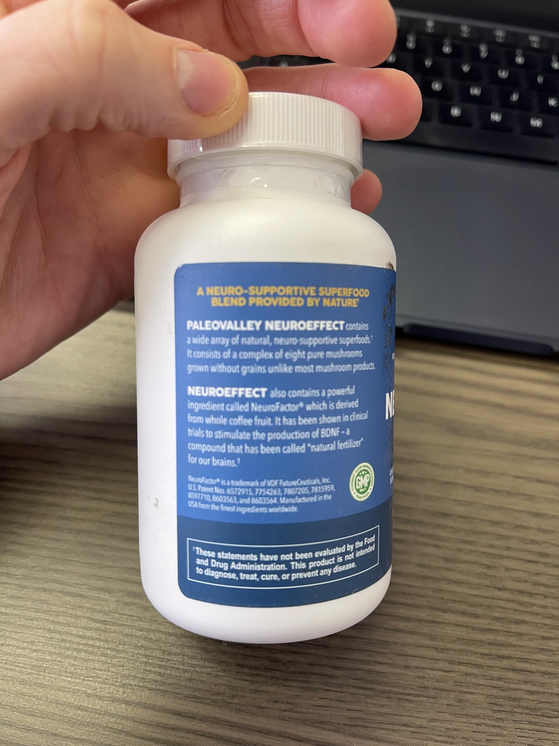 Paleovalley NeuroEffect packaging box on a clean surface suggesting morning routine.