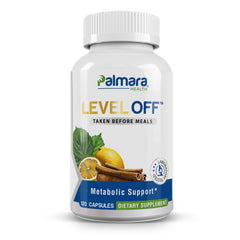 Palmara Level Off bottle front highlighting vegan glucose support