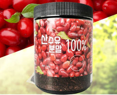 PALPLUS cornelian cherry powder jar close-up showing vibrant color ideal for beverages