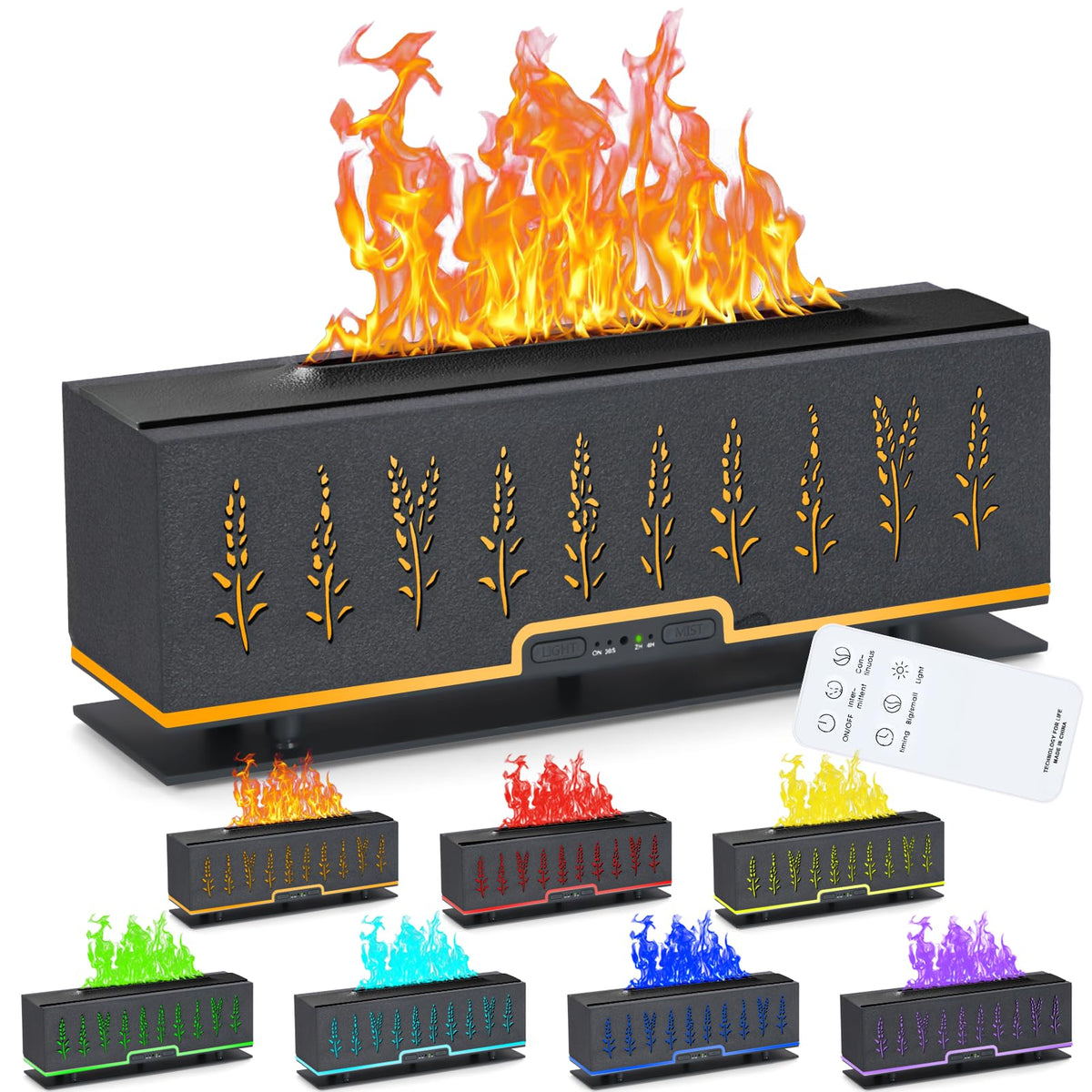 PANGPENG diffuser with seven color LED flame for ambient mood lighting
