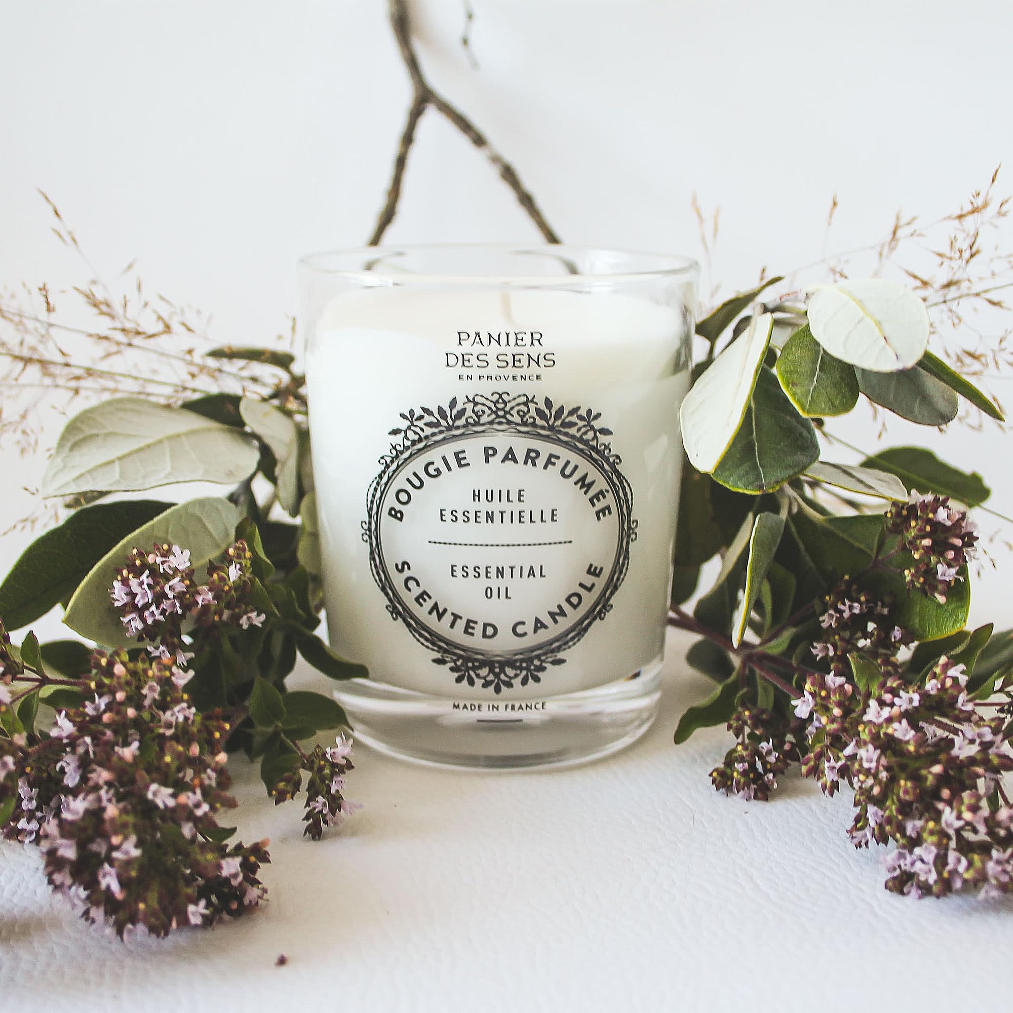 Panier des Sens Verbena Candle closeup wax shows high-quality cream blend