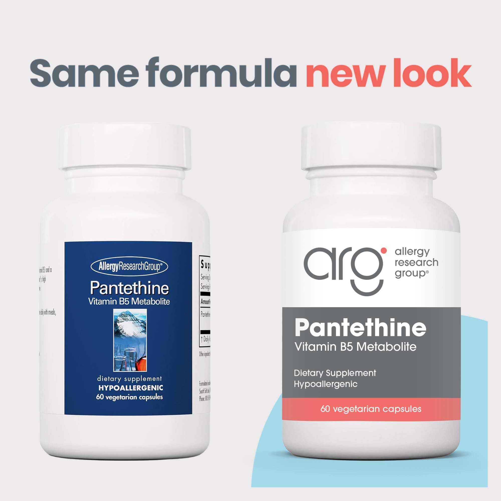 Allergy Research Group Pantethine capsules close-up showing smooth texture for daily energy support.