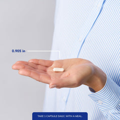Pouring Pantothenic Acid capsules into the hand suggests easy daily dosing.