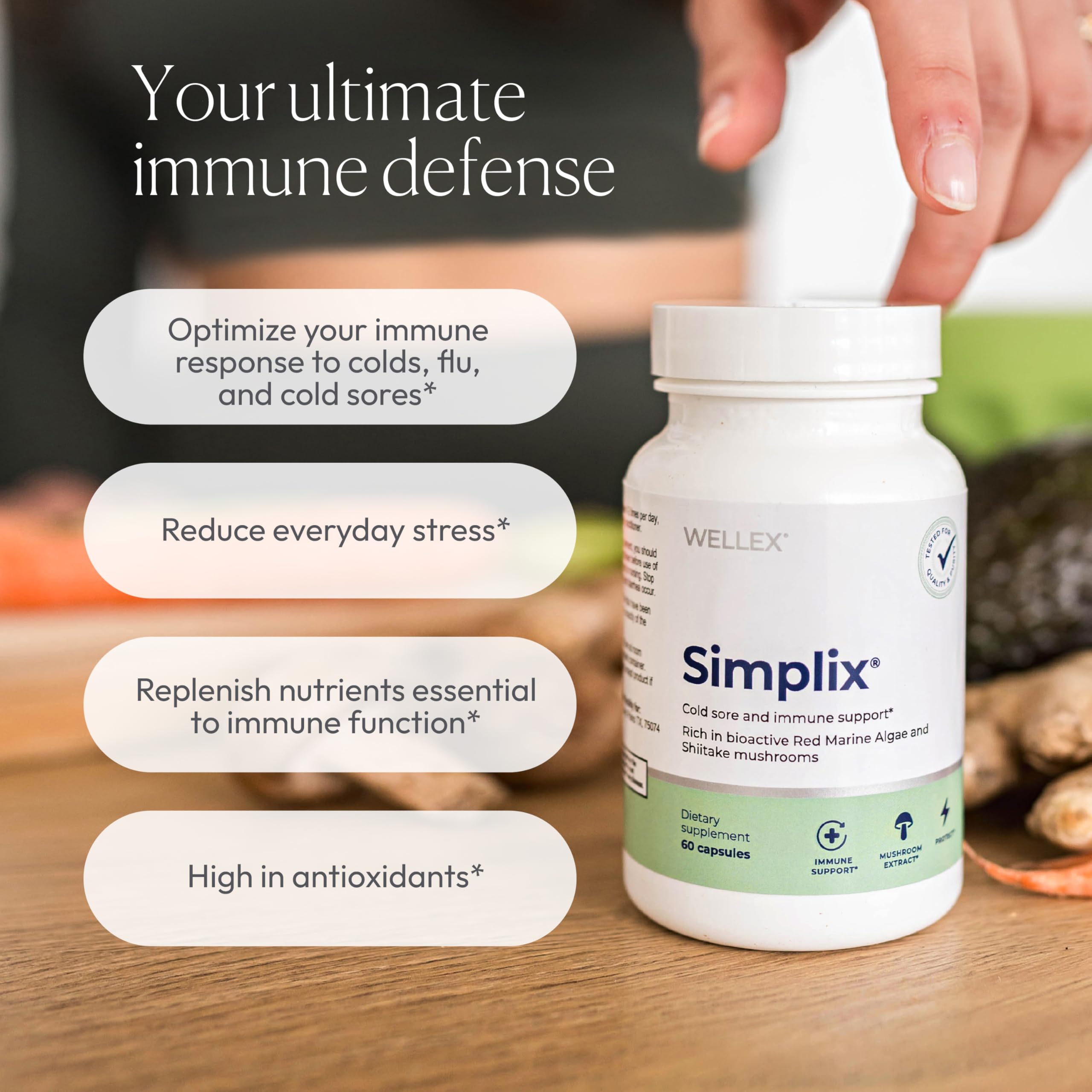 Papillex Simplix vitamin B12 logo points to energy and vitality support.