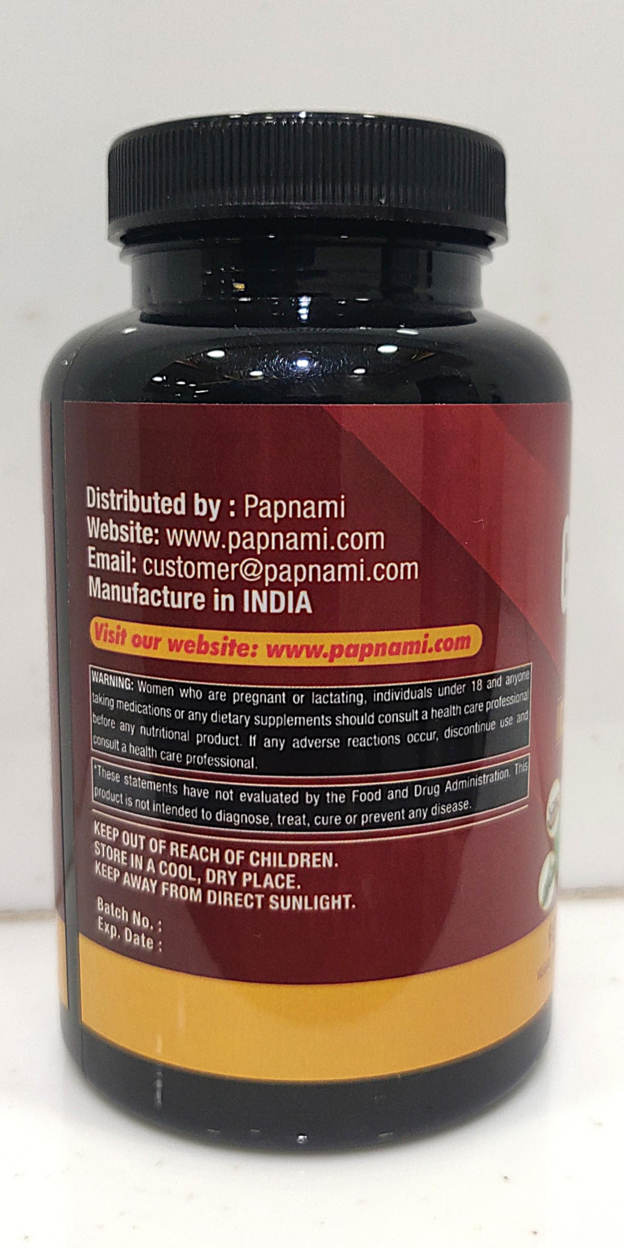 Papnami Gotu Kola Extract Capsules ingredients mix showcases six botanicals for balanced wellness