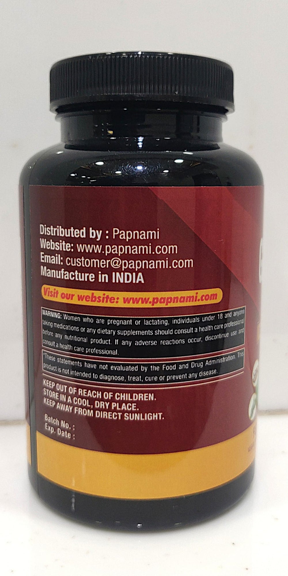 Papnami Gotu Kola Extract Capsules ingredients mix showcases six botanicals for balanced wellness