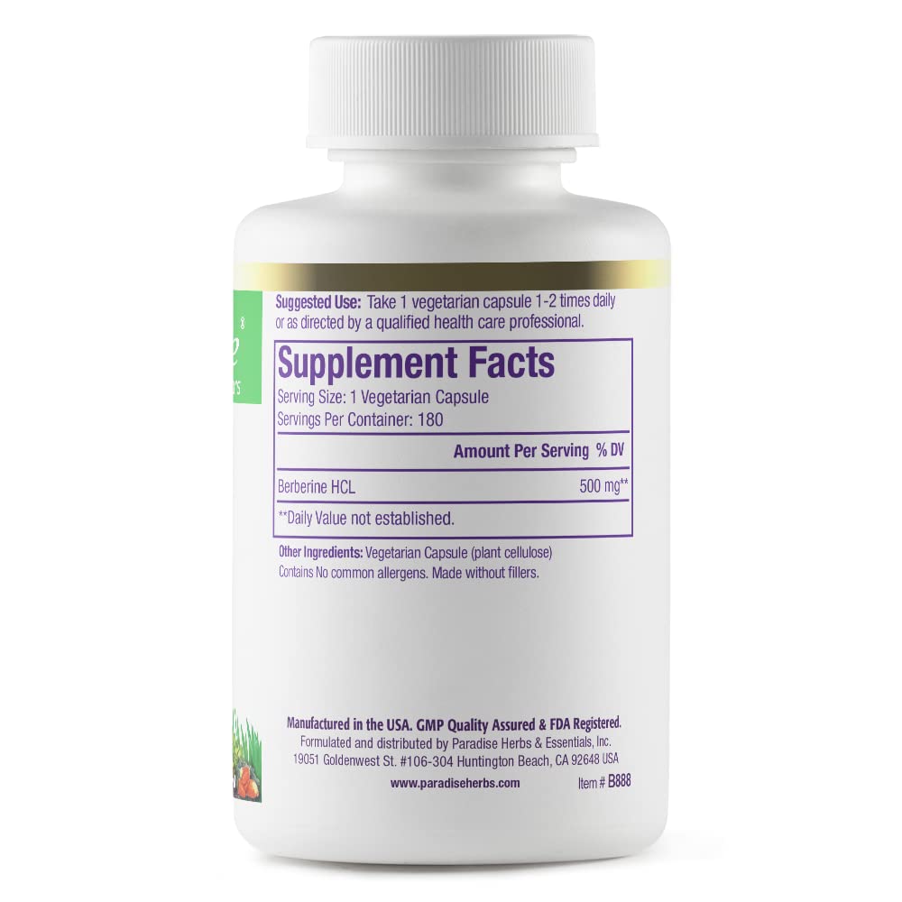Paradise Herbs berberine raw ingredients display communicates full-spectrum phytonutrients.