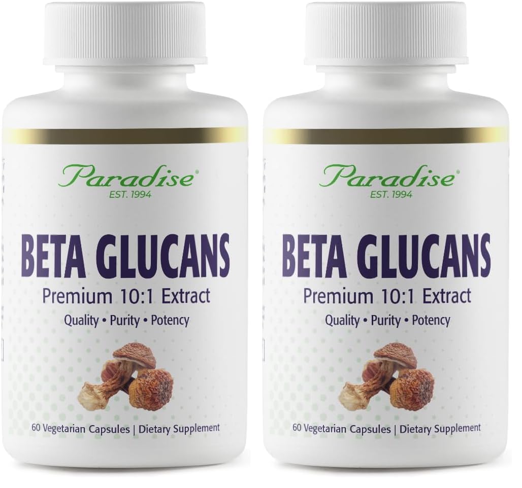 Paradise Herbs Beta Glucans bottle—vegan, gluten-free daily wellness
