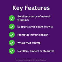 Paradise Herbs Camu Camu extract capsules arranged for easy daily use.