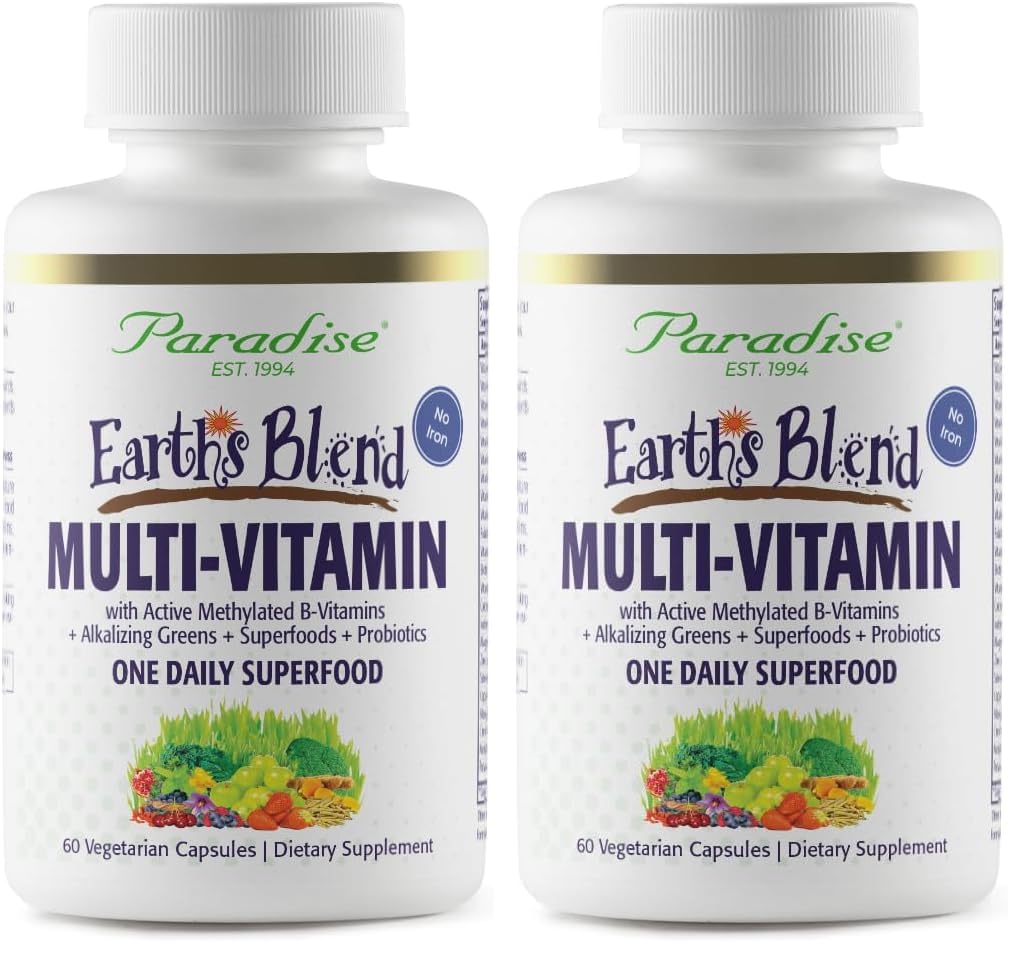 Paradise Herbs Earth's Blend bottle front for daily wellness capsules