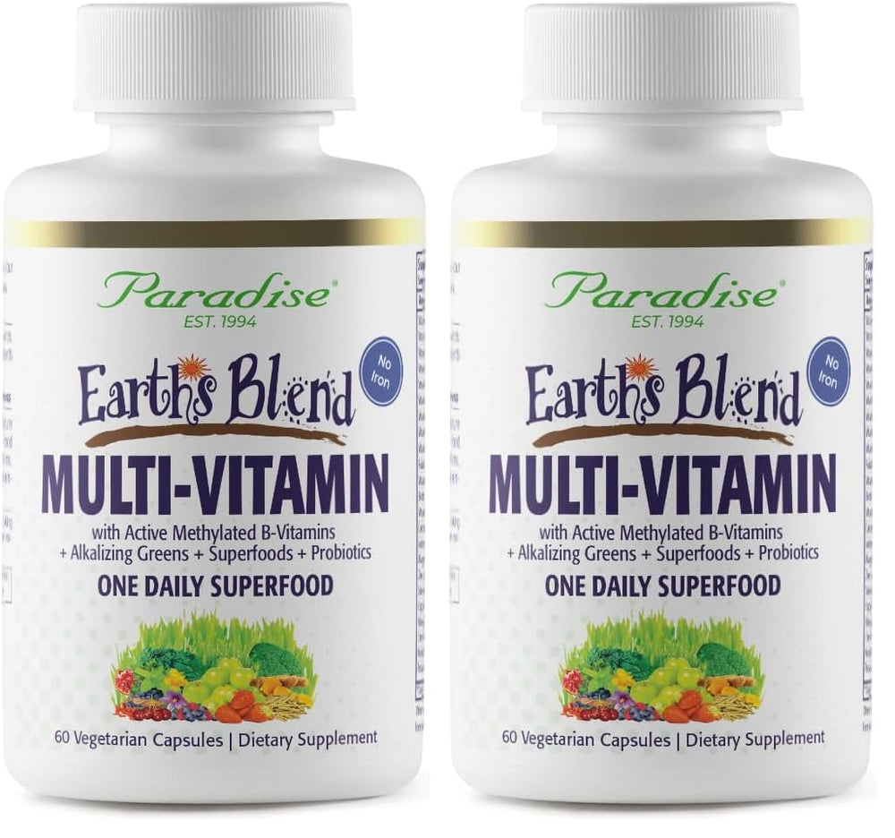 Paradise Herbs Earth's Blend bottle front for daily wellness capsules