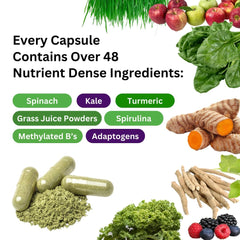 Paradise Herbs Earth's Blend label ingredients highlighting organic, plant-based nutrients.