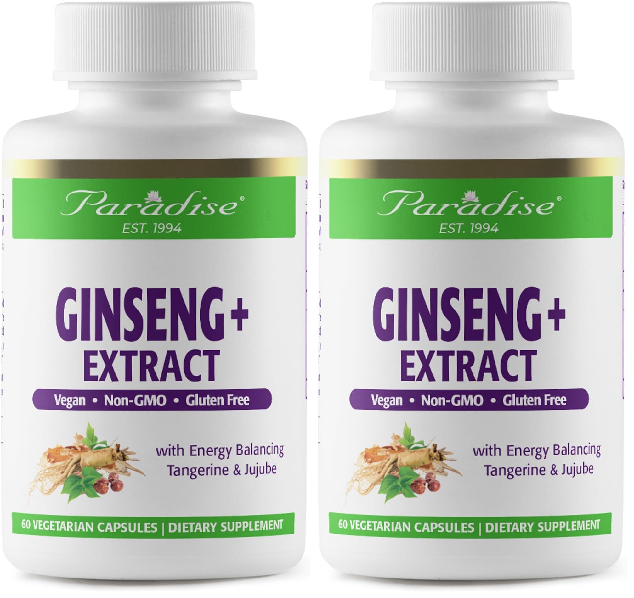 Paradise Herbs Ginseng Root Extract energy capsules for daily vitality
