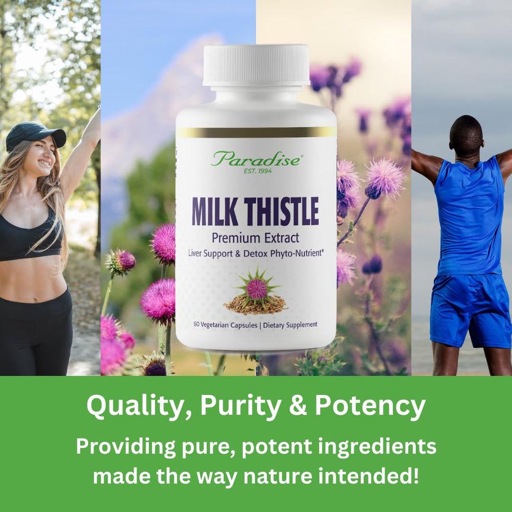 Batch and organic notes on Paradise Herbs Milk Thistle label