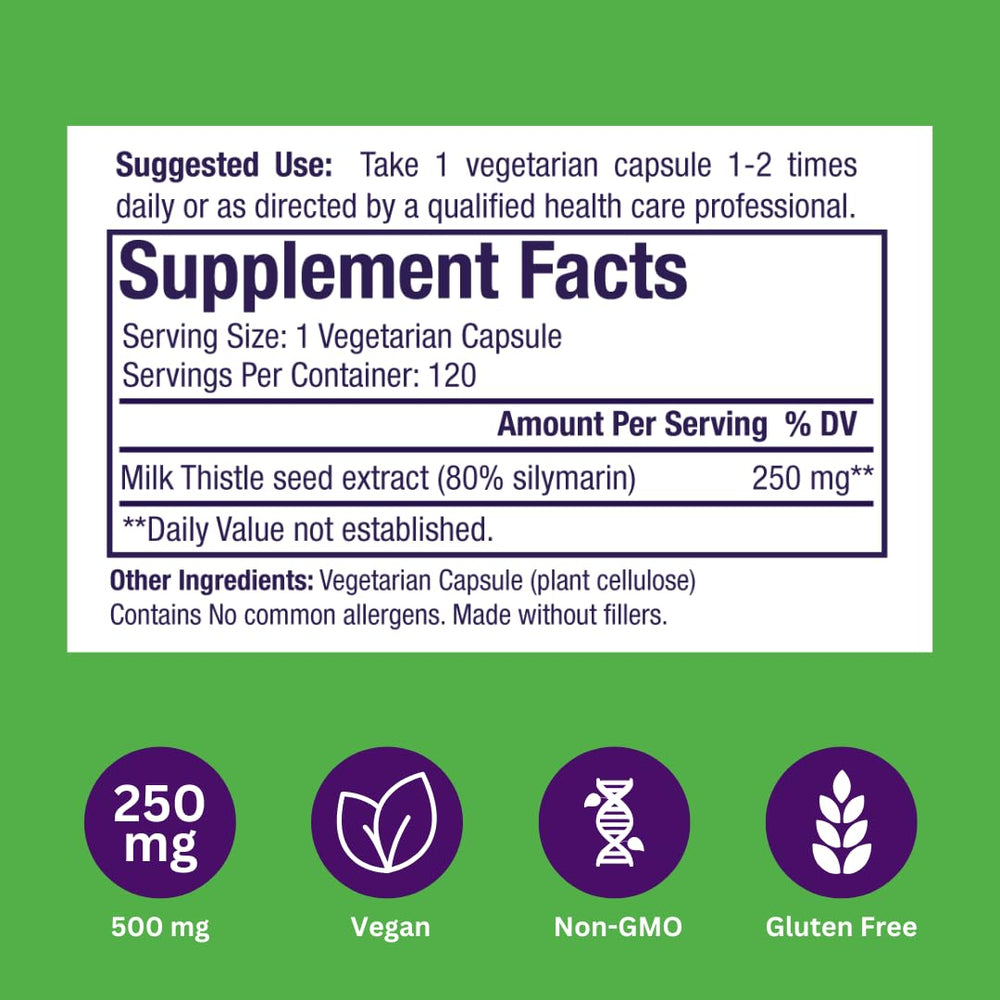 Paradise Herbs Milk Thistle bottle inside view highlighting full-spectrum extract