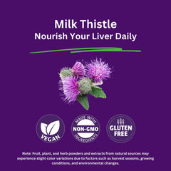 Paradise Herbs Milk Thistle ingredients label emphasizes organic, wild-crafted quality