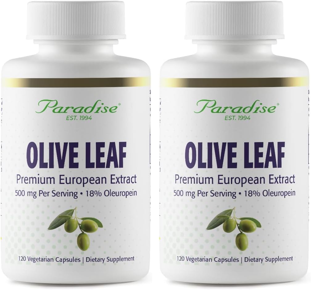 Paradise Herbs Olive Leaf Extract bottle close-up showing purity for daily wellness.