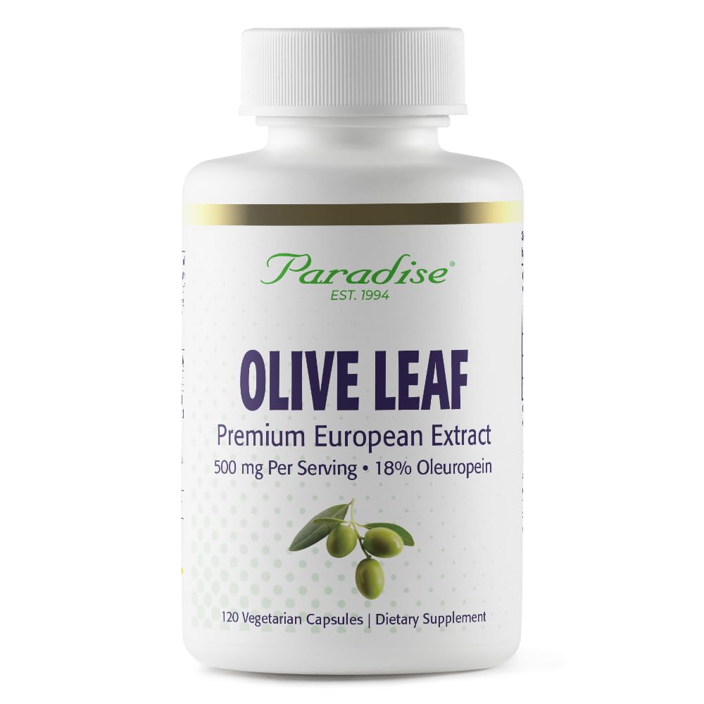 Paradise Herbs Olive Leaf Extract bottle, ultra-pure Mediterranean formula for daily wellness