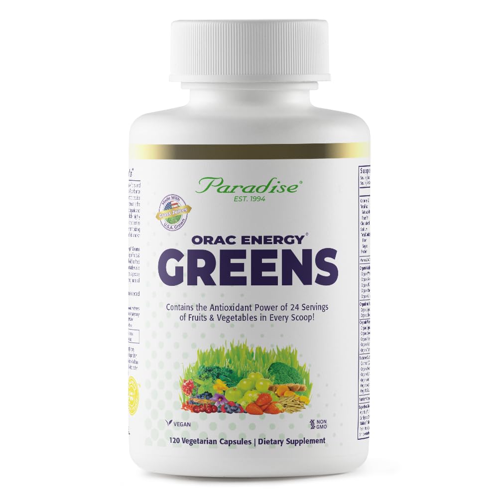 Paradise Herbs ORAC Energy capsules bottle front showing antioxidant-rich formula.