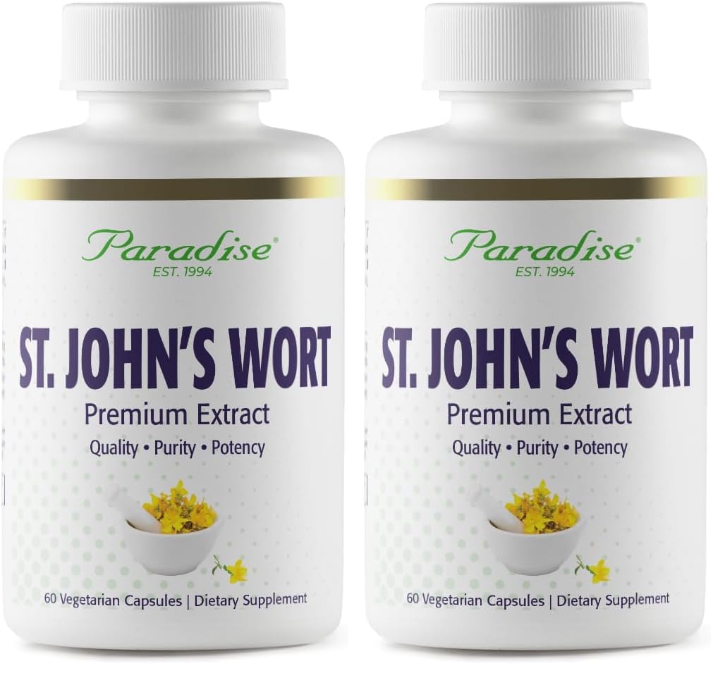 Paradise Herbs St. John's Wort Extract bottle showing pure, full-spectrum formula for daily wellness.