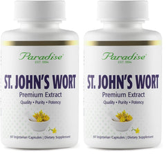 Paradise Herbs St. John's Wort Extract bottle showing pure, full-spectrum formula for daily wellness.