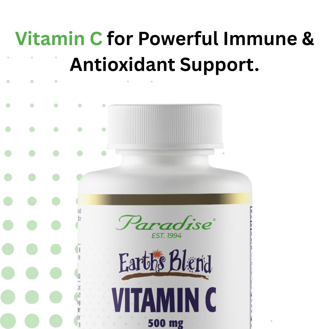 Paradise Herbs capsules resting on earthy greens texture conveys pure ingredients