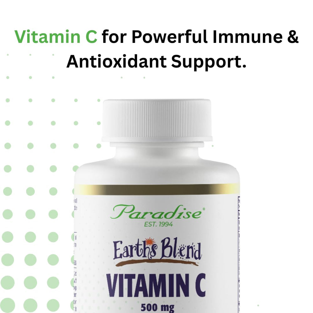 Paradise Herbs capsules resting on earthy greens texture conveys pure ingredients