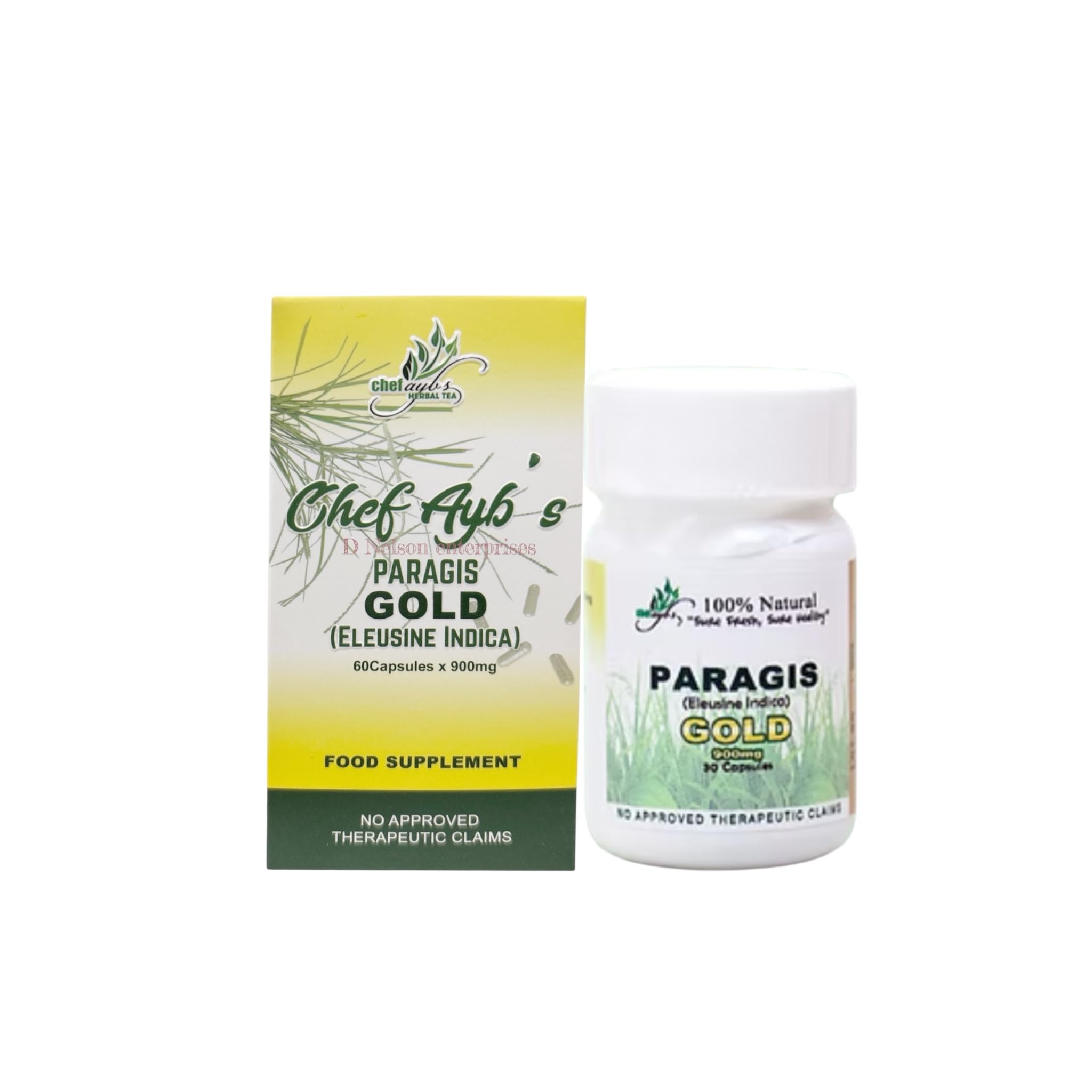 Paragis Gold Capsules bottle top view highlighting daily wellness with Goose Grass