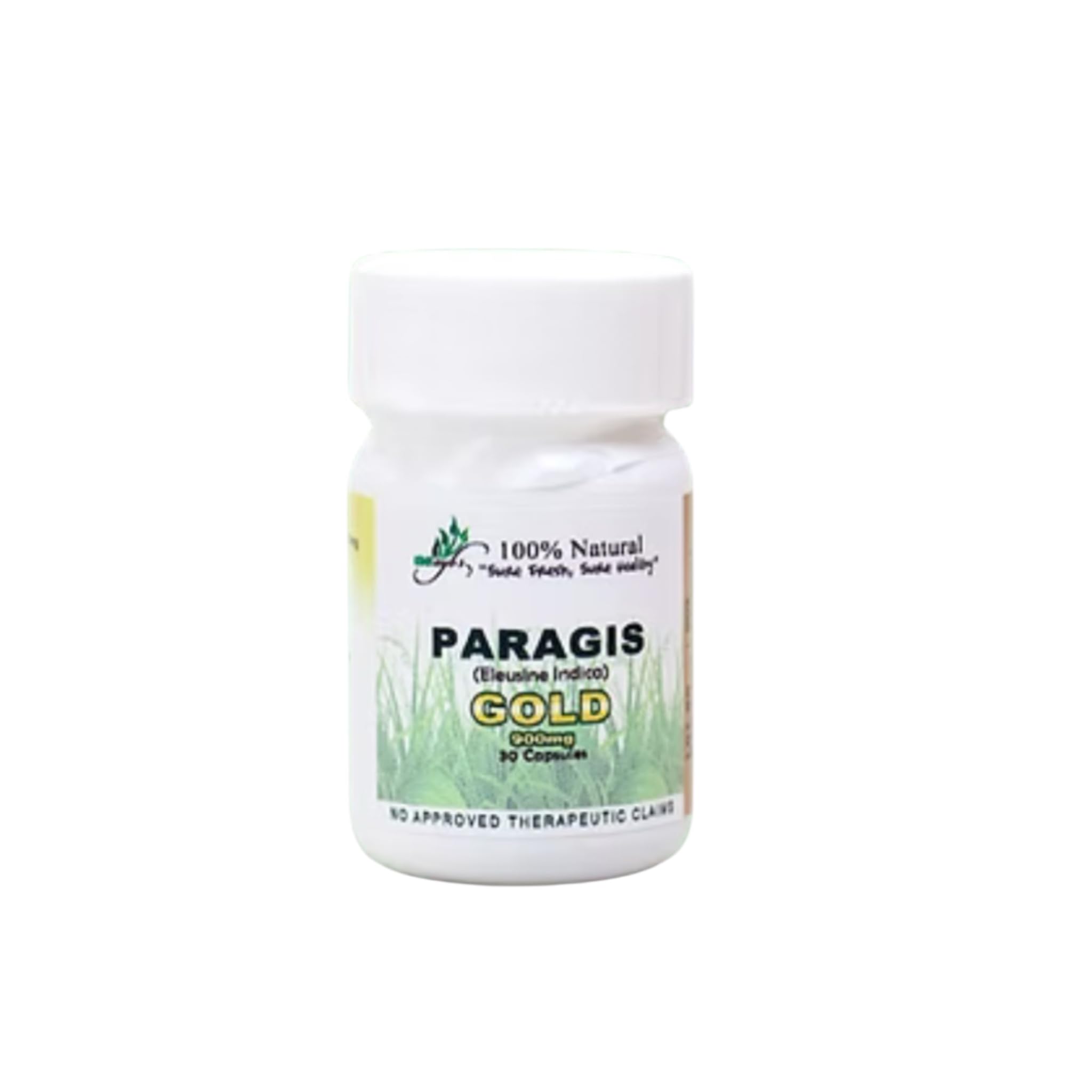 Paragis Gold Capsules close-up of label showing 900 mg dosage for easy dosing