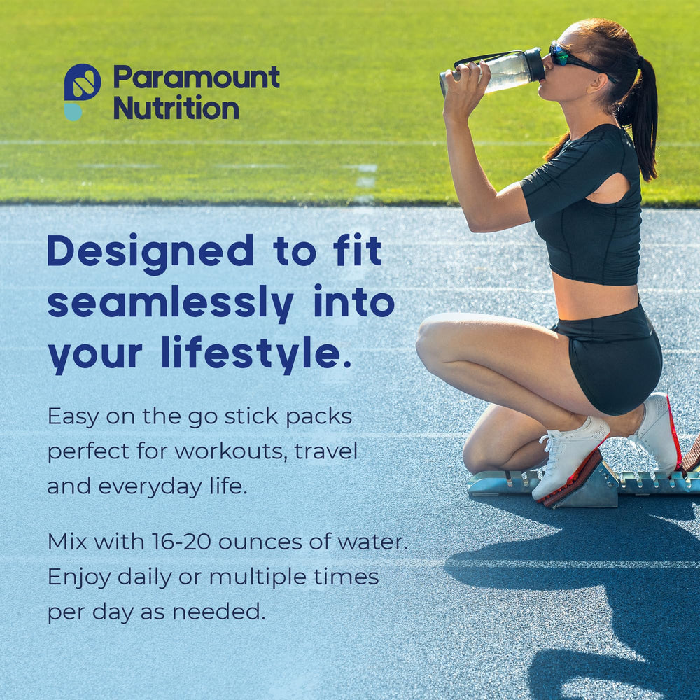 Paramount Nutrition Hydralize citrus flavor visuals: keto and vegan friendly hydration option