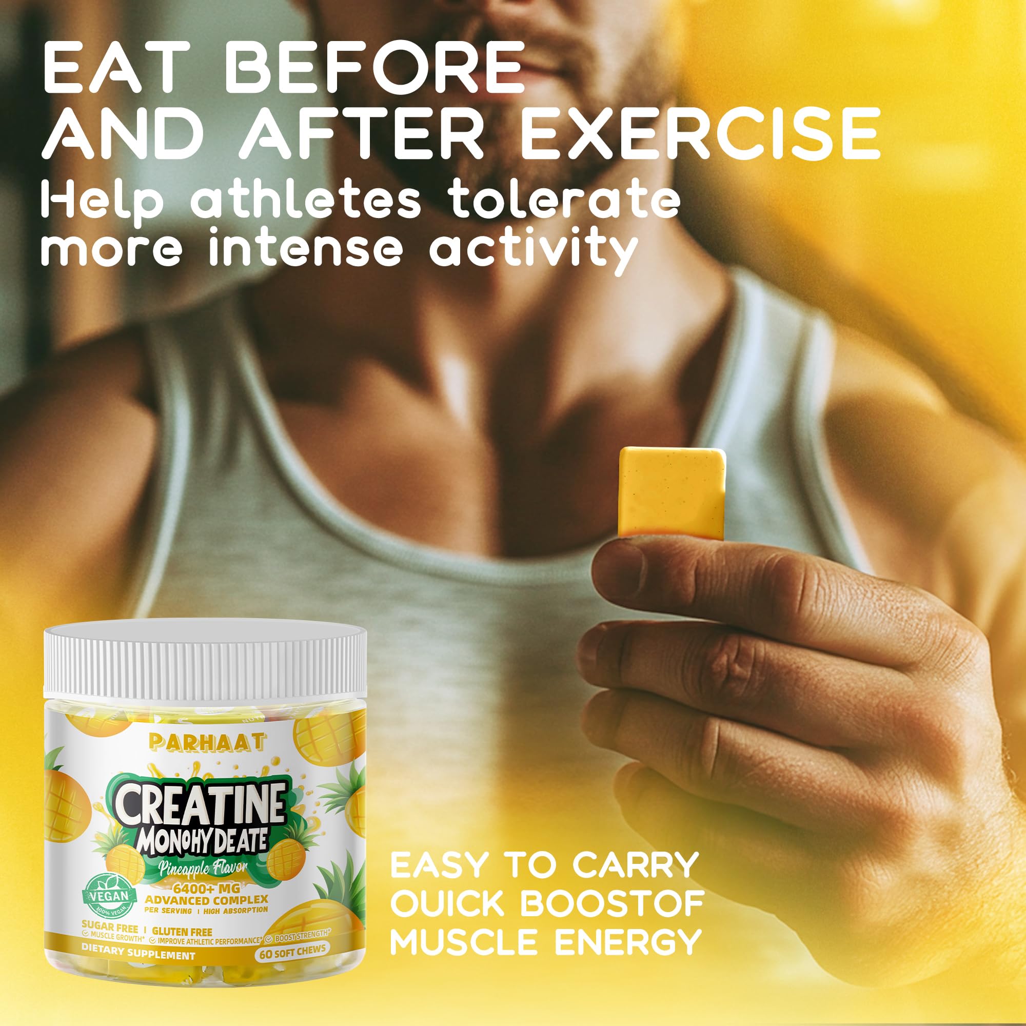 Bright, fruit-forward look of Parhaat Chews suggests enjoyable taste during training sessions.