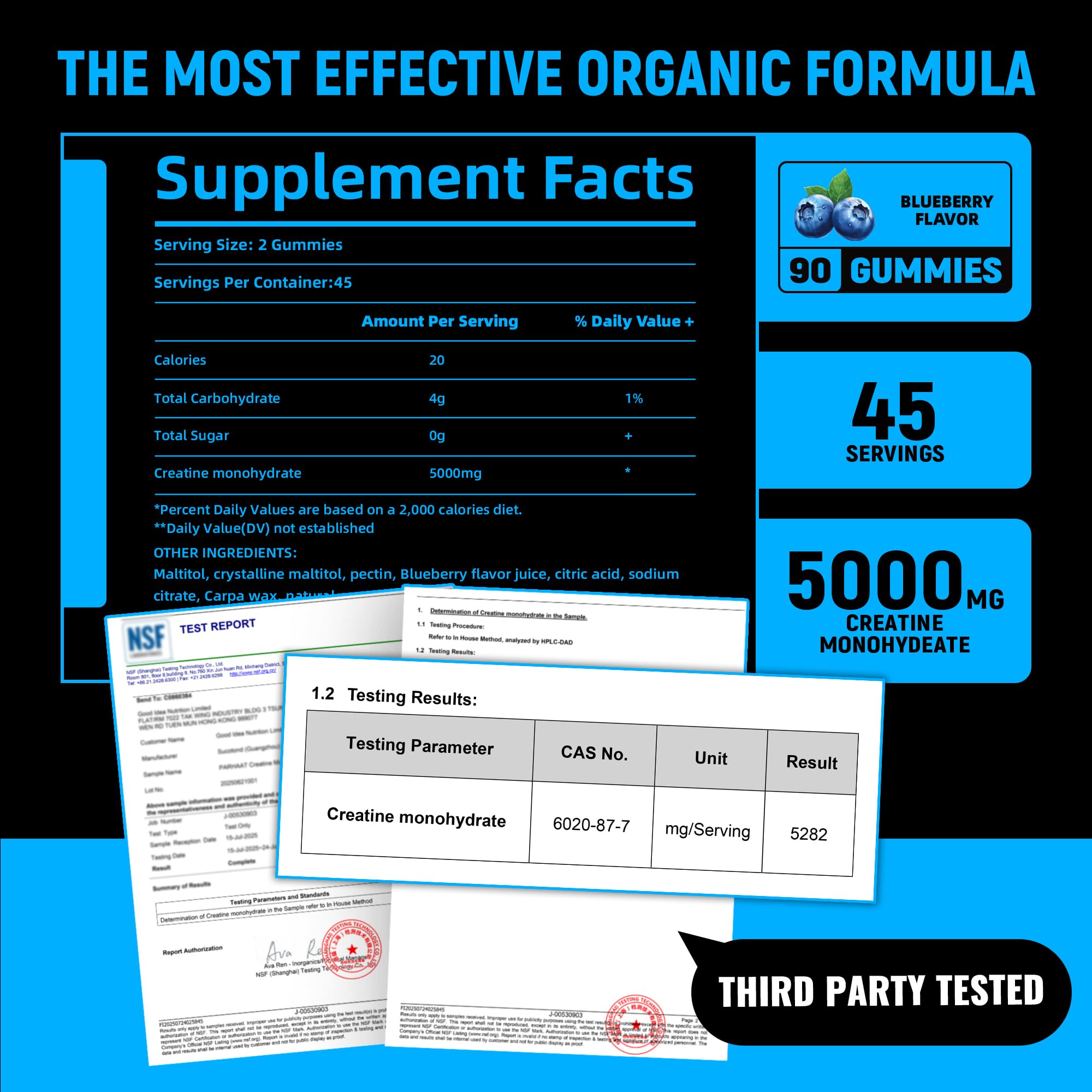 Parhaat Creatine Monohydrate Gummies anti-melting formula indicating stability.