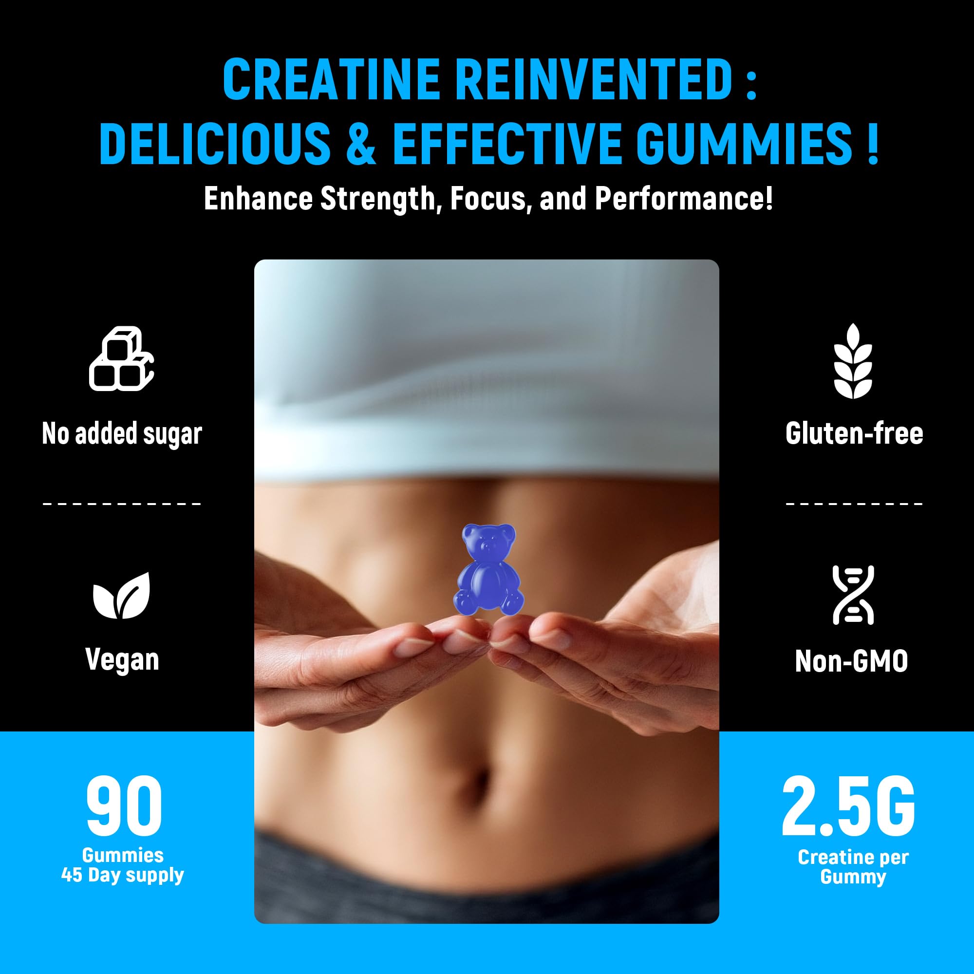 Parhaat Creatine Monohydrate Gummies serving scoop showing 5g per gummy.