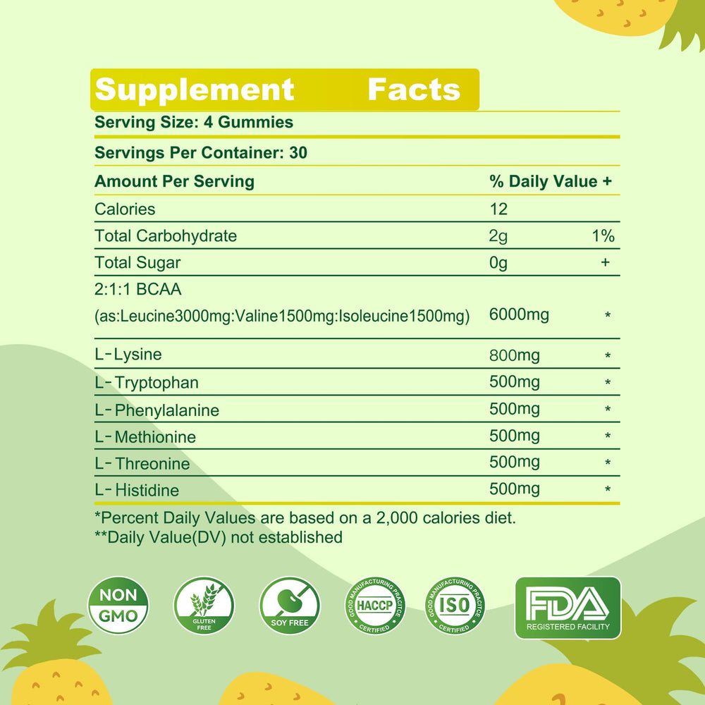 Parhaat EAA Gummies Pineapple close-up shows chewy texture for workouts